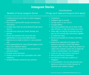 instagram-stories-for-real-estate-agents-benefits-and-considerations-chart